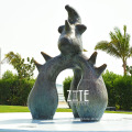 Garden city modern metal statue antique abstract bronze sculpture